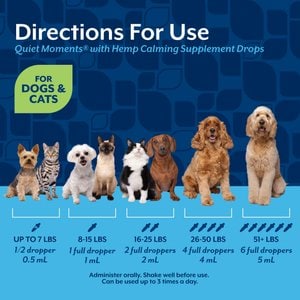 NaturVet Quiet Moments with Hemp Seed Oil Bacon Flavored Calming Supplement Drops for Dogs & Cats, 1-fl oz bottle