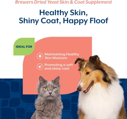 Show full view: NaturVet Brewer's Dried Yeast with Omegas Chewable Tablets Skin & Coat Supplement for Cats & Dogs, 1000 count slide 5 of 9