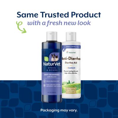 Show full view: NaturVet Anti-Diarrhea Diarrhea Aid + Kaolin for Dogs & Cats, 8-fl oz bottle slide 3 of 9