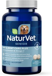 NaturVet Hip & Joint Care Plus Senior Hickory Smoked Bacon Chewable Tablets Supplement for Dogs, 40 count