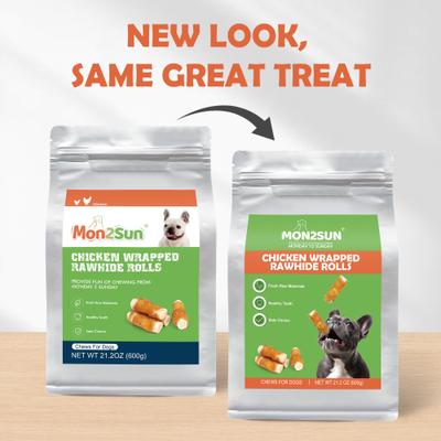 Show full view: MON2SUN Chicken Wrapped Rawhide Rolls 2.5-inch Dog Treats, 32 count slide 3 of 12