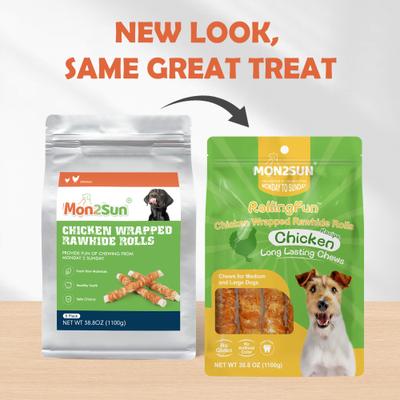 Show full view: MON2SUN Chicken Wrapped Rawhide Rolls 9-inch Dog Chew Treats, 10 count slide 3 of 12