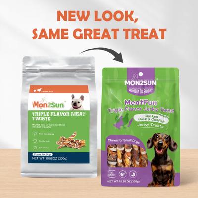 Show full view: MON2SUN Triple Flavor Jerky Twist Sticks 5 to 7-inch Dog Treats, 15 count slide 3 of 11