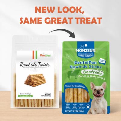 Show full view: MON2SUN Rawhide Twist Sticks Chicken Flavor 5-inch Dog Chew Treats, 60 count slide 3 of 10
