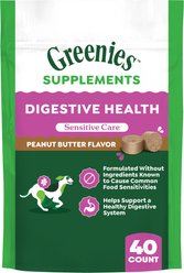 Greenies Digestive Health Sensitive Care Peanut Butter Flavor Supplement for Dogs, 40 count