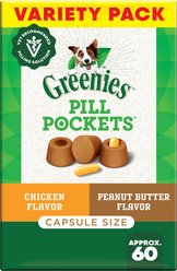 Greenies Pill Pockets Soft Chicken, Peanut Butter Dog Treats, Capsule Size, 60 count