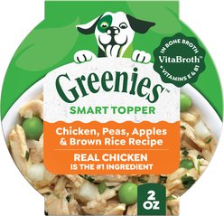 Greenies Smart Topper Chicken, Peas, Apples & Brown Rice Recipe Wet Dog Food Topper, 2-oz tray, case of 10