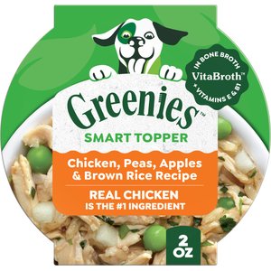 Greenies Smart Topper Chicken, Peas, Apples & Brown Rice Recipe Wet Dog Food Topper, 2-oz tray, case of 10