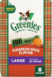 Greenies Pumpkin Spice Flavor Dental Dog Treats, 8 count