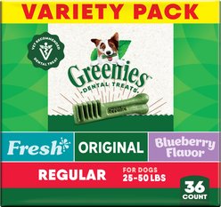 Greenies Variety Pack Natural Regular Dental Dog Treats, 36 count
