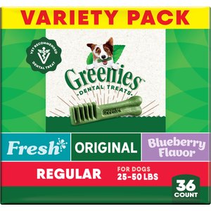 Greenies Variety Pack Natural Regular Dental Dog Treats, 36 count