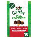 Greenies Pill Pockets Canine Hickory Smoke Flavor Natural Dog Treats, Capsule Size, 30 count