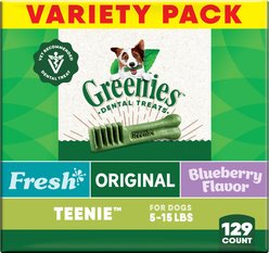 Greenies Variety Pack Natural Teenie Dental Dog Treats, 129 count