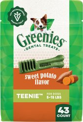 Greenies Teenie Sweet Potato Natural Small Dental Dog Treats, 43 count