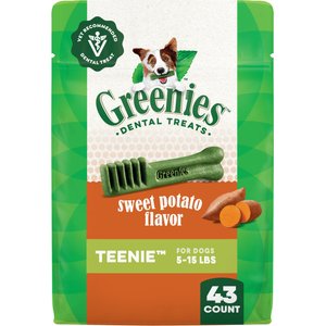 Greenies Teenie Sweet Potato Natural Small Dental Dog Treats, 43 count