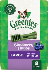 Greenies Blueberry Large Dental Dog Treats, 8 count