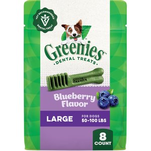 Greenies Blueberry Large Dental Dog Treats, 8 count