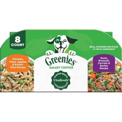 Greenies Greenies Smart Topper Chicken with Peas & Duck Variety Pack Wet Dog Food Topper, 2-oz tray, case of 8