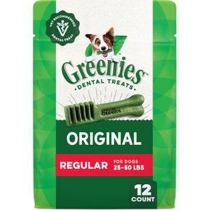 Greenies Regular Natural Original Chicken Flavor Dental Dog Treats, 12 count