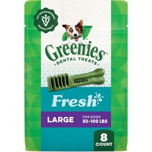 Greenies Large Natural Fresh Mint Dental Dog Treats, 8 count