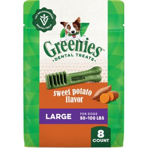 Greenies Sweet Potato Natural Large Dental Dog Treats, 8 count