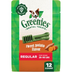 Greenies Regular Sweet Potato Natural Dental Dog Treats, 12 count
