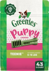 Greenies Natural Teenie Puppy Dental Dog Treats, 43 count