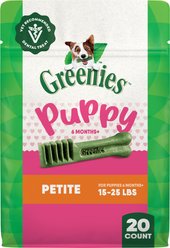 Greenies Natural Petite Puppy Dental Dog Treats, 20 count