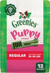 Greenies Regular Natural Puppy Dental Dog Treats, 12 count