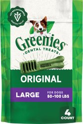 Greenies Large Natural Original Chicken Flavor Dental Dog Treats, 4 count