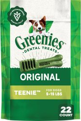 Greenies Teenie Natural Original Chicken Flavor Dental Dog Treats, 22 count