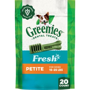 Greenies Petite Natural Fresh Mint Dental Dog Treats, 20 count
