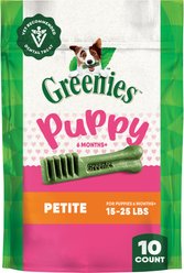 Greenies Natural Petite Puppy Dental Dog Treats, 10 count