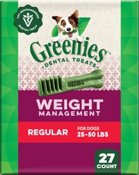 Greenies Weight Management Regular Natural Dental Dog Treats, 27 count