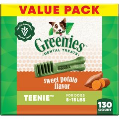 Greenies Teenie Sweet Potato Natural Small Dental Dog Treats, 130 count