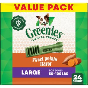 Greenies Sweet Potato Natural Large Dental Dog Treats, 24 count