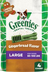 Greenies Large Gingerbread Flavor Dental Dog Treats, 4 count