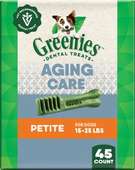 Greenies Aging Care Natural Petite Dental Dog Treats, 45 count