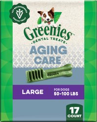 Greenies Aging Care Natural Large Dental Dog Treats, 17 count