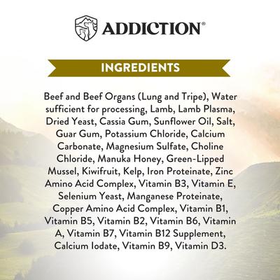 Show full view: Addiction Wild Islands Highland Adult Grain-Free Beef & Lamb Pate Canned Wet Dog Food, 6.5-oz can, case of 24 slide 6 of 10