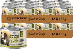 Addiction Wild Islands Highland Adult Grain-Free Beef & Lamb Pate Canned Wet Dog Food, 6.5-oz can, case of 24