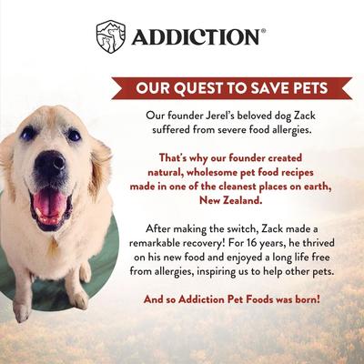 Show full view: Addiction Wild Islands New Zealand Adult Grain-Free Venison Pate Canned Wet Dog Food, 6.5-oz can, case of 24 slide 10 of 10