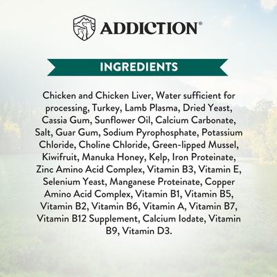 Show full view: Addiction Wild Islands Island Adult Grain-Free Chicken & Turkey Pate Canned Wet Dog Food, 6.5-oz can, case of 24 slide 6 of 10