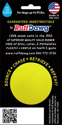 Show full view: Ruff Dawg Ball Tough Dog Chew Toy, Yellow, Small slide 2 of 4