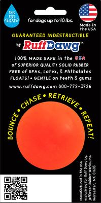 Show full view: Ruff Dawg Ball Tough Dog Chew Toy, Orange, Small slide 3 of 5
