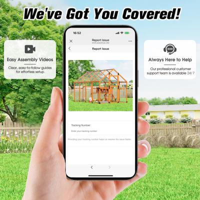 Show full view: Coziwow Outdoor Run Wooden Chicken Coop with Nesting Boxes, Large: 107-in, Orange slide 9 of 10