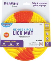 Brightkins Tie Dye Round Non-Skid Silicone Dog Lick Mat, Multicolor, Medium