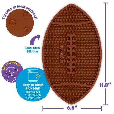 Show full view: Brightkins Football Non-Skid Silicone Dog Lick Mat, Multicolor, Medium slide 8 of 8