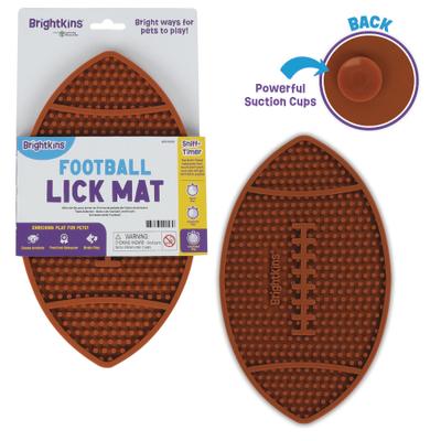 Show full view: Brightkins Football Non-Skid Silicone Dog Lick Mat, Multicolor, Medium slide 3 of 8