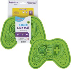 Brightkins Gamer Non-Skid Silicone Dog Lick Mat, Multicolor, Medium